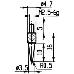 Messeinsatz Modell 6 für alle Messuhren mit Innengewinde M2,5