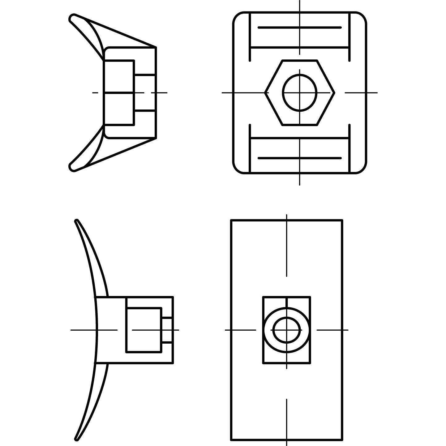 Befestigungssockel PA6.6, Kunststoff natur, Dimension: 8mm, Ausführung: LKC
