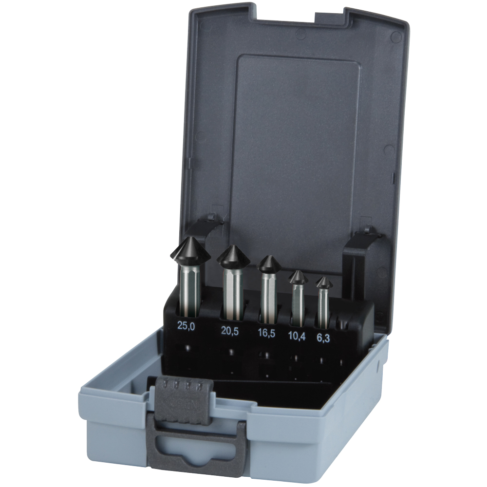 Kegelsenker-SET 3S HSS-Co5 Runatec, nach DIN335C (04808), Anzahl der Senker: 5