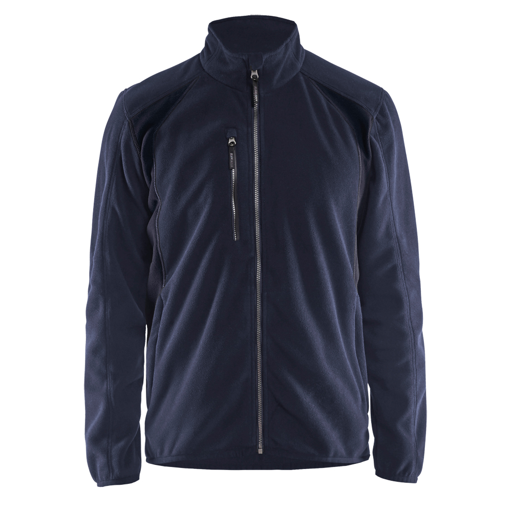 Fleece-Jacke,, UNITE 4730,100% PE,Microfleece,260 g/m², Farbe: dunkelblau/schwarz, Größe: 2XL