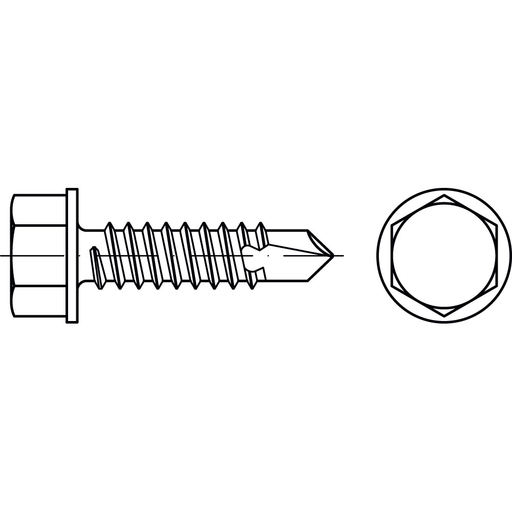 100 Stk.Sechskant-Bohrschraube 4,2x16mm DIN7504K,blau verzinkt