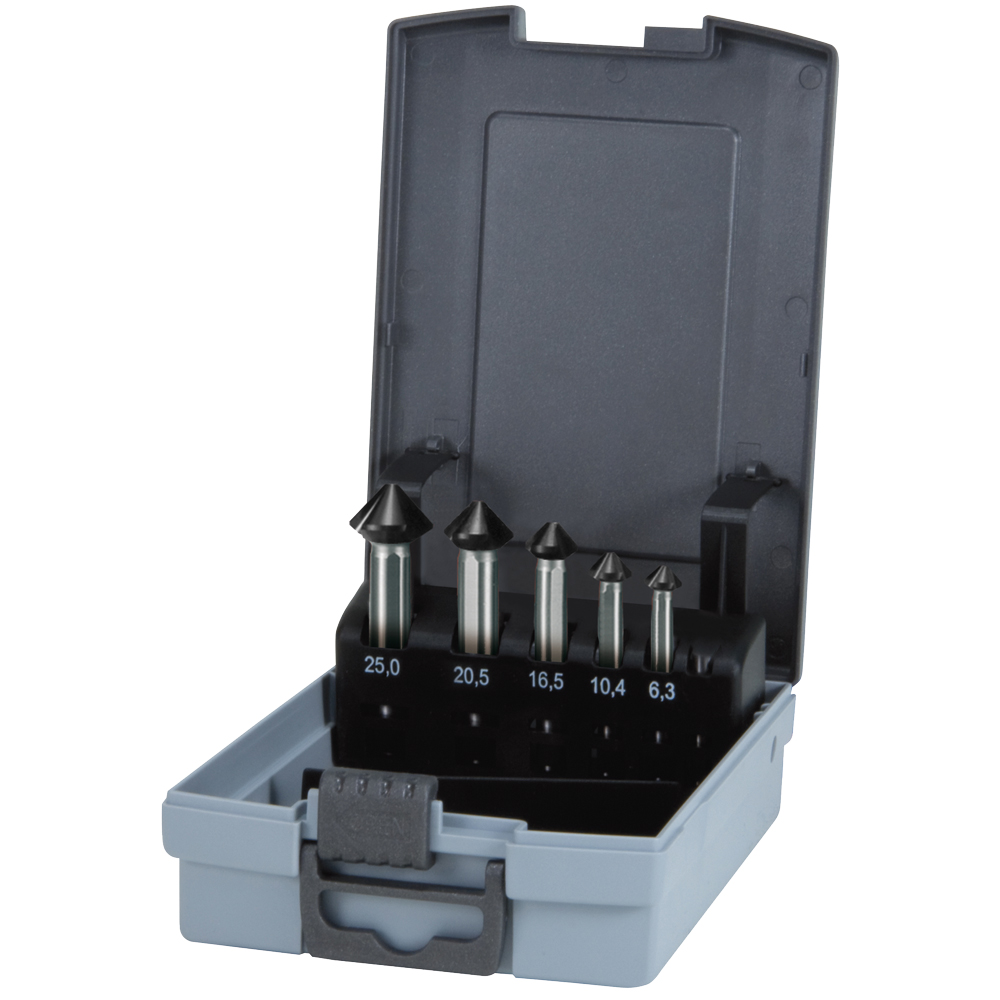 Kegelsenker-SET 3S HSS , nach DIN335C (04804), Anzahl der Senker: 5