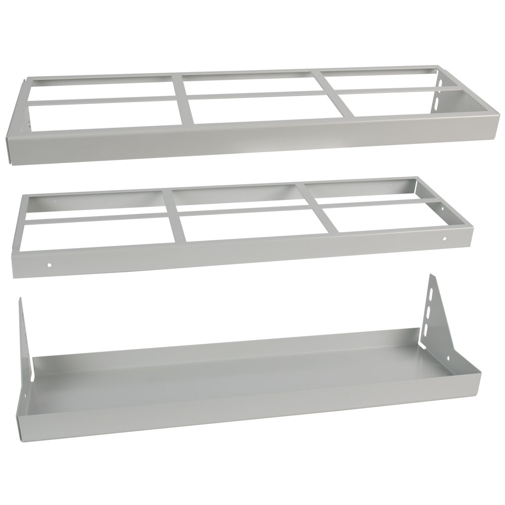 Gewindestangenhalter  f. Regaltiefe 500 RAL7035 höhenverstellbar