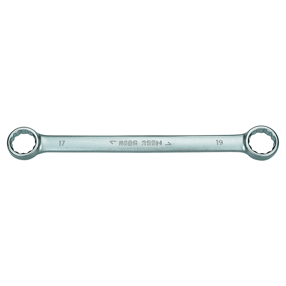 Doppel-Ringschlüssel U255,gerade, Vanadium-USAG-Extra,verchromt,DIN837, Schlüsselweite (1): 13mm, Schlüsselweite (2): 15mm