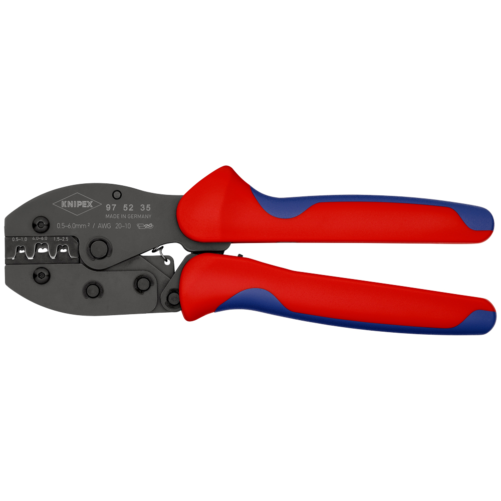 KNIPEX PreciForce® 0.5-6.0mm² F-Crimp brüniert, MK-Hüllen, Crimpzange 220mm