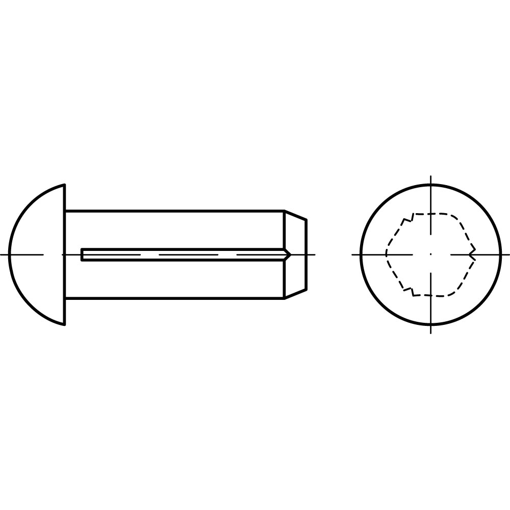 Halbrundkerbnägel ISO 8746 STAHL BLANK UNVEREDELT