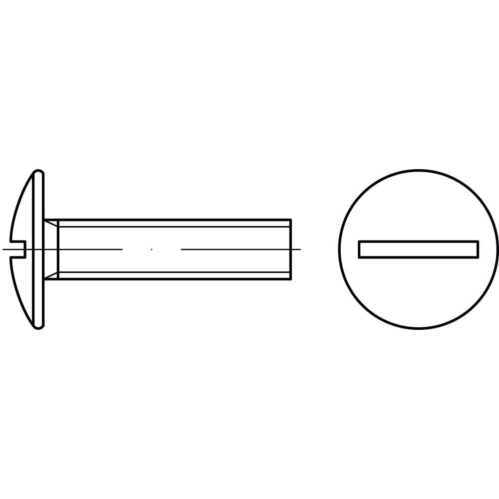 Becherschrauben ST A2K, GALV. VERZINKT MIT SCHLITZ O. MUTTER, Gewindenenndurchmesser: 6mm, Schraubenlänge: 40mm