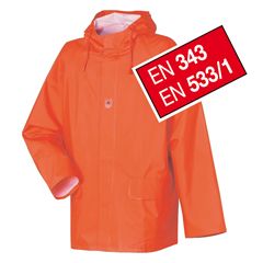 Regenjacke flammhemmend Vinyl,EN343+EN533/1,mit Kapuze