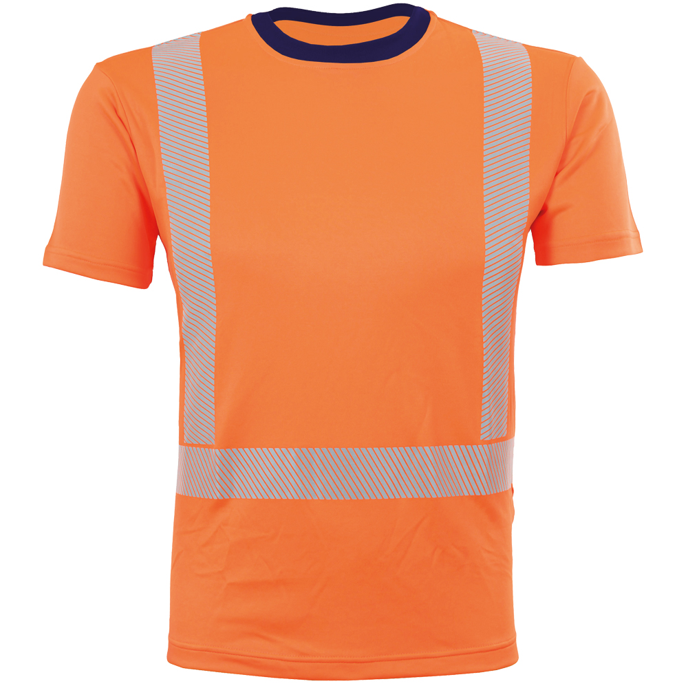 ALLROUND WS T-Shirt kurzarm UV 40+ warnorange/marineblau, Damenmodell