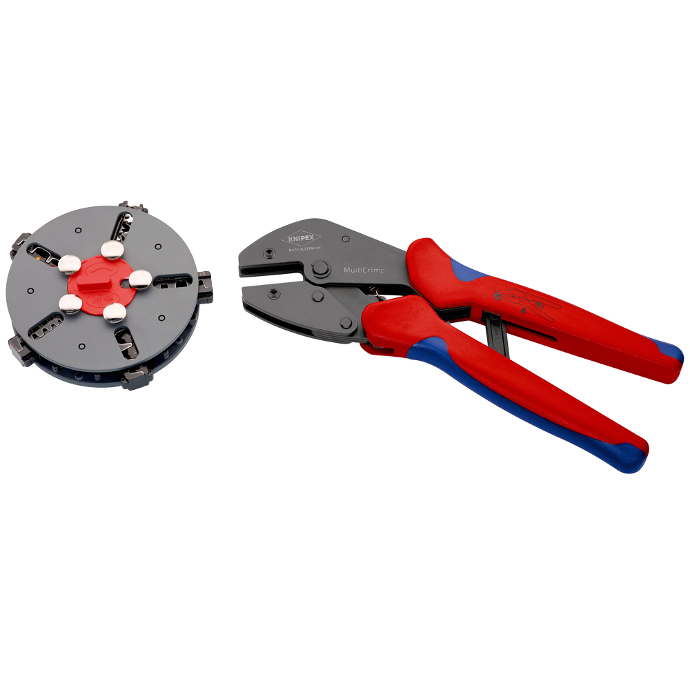 KNIPEX MultiCrimp® 250 mm, 5 Wechselsätz Crimpzange mit Wechselmagazin