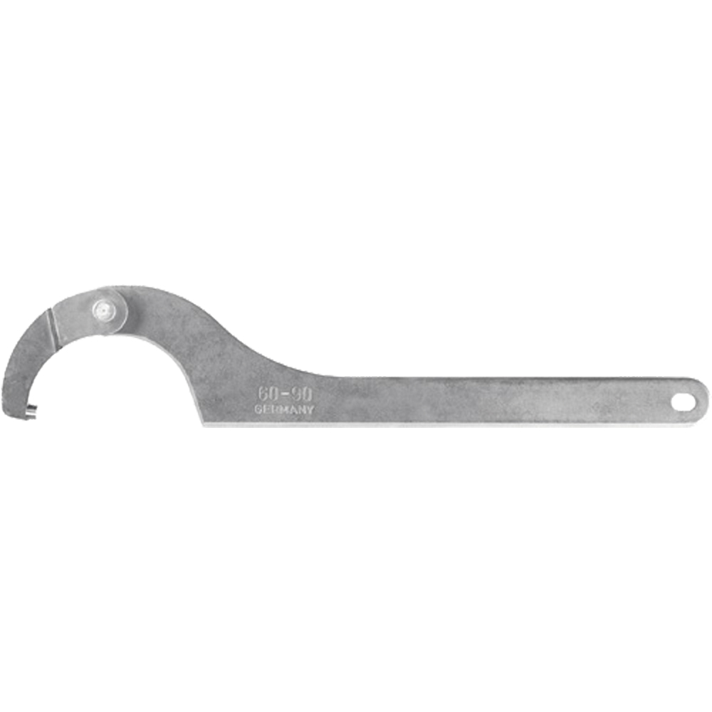 Hakenschlüssel für Rundzapfen, min. Außendurchmesser der Mutter: 16mm, max. Außendurchmesser der Mutter: 22mm
