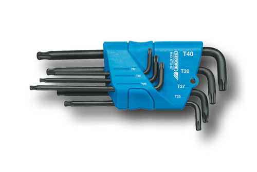 Winkelschraubendreher-Satz im Halter 7-tlg TORX T10-T40, H 43 KTX-07