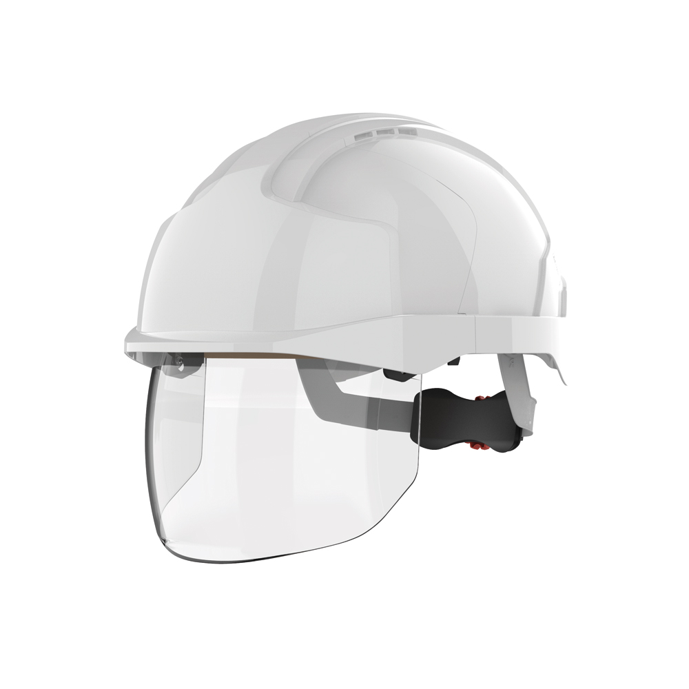 Schutzhelm EVO VISTASHIELD, Ausführung: mit Gesichtsvisier, Farbe: weiß