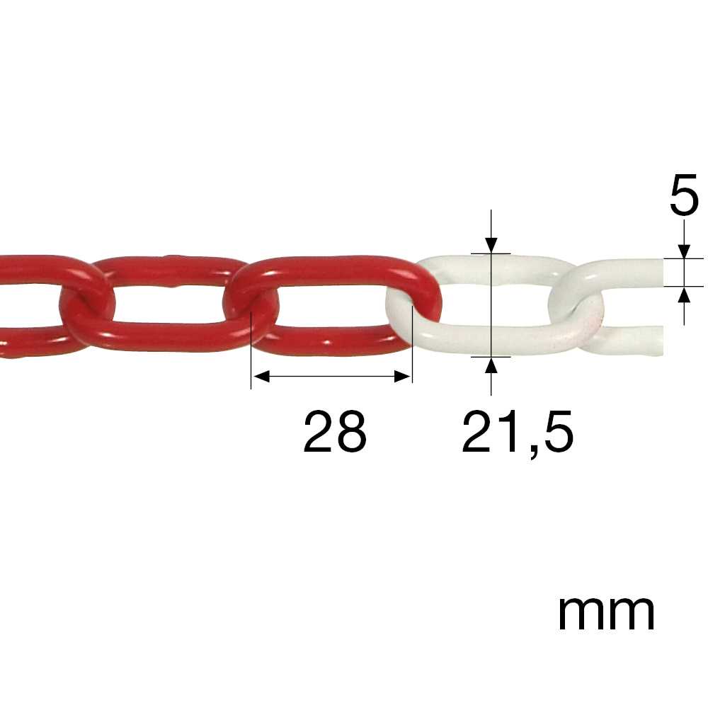 Werksnormkette rot/weiß, Durchmesser [d]: 5mm