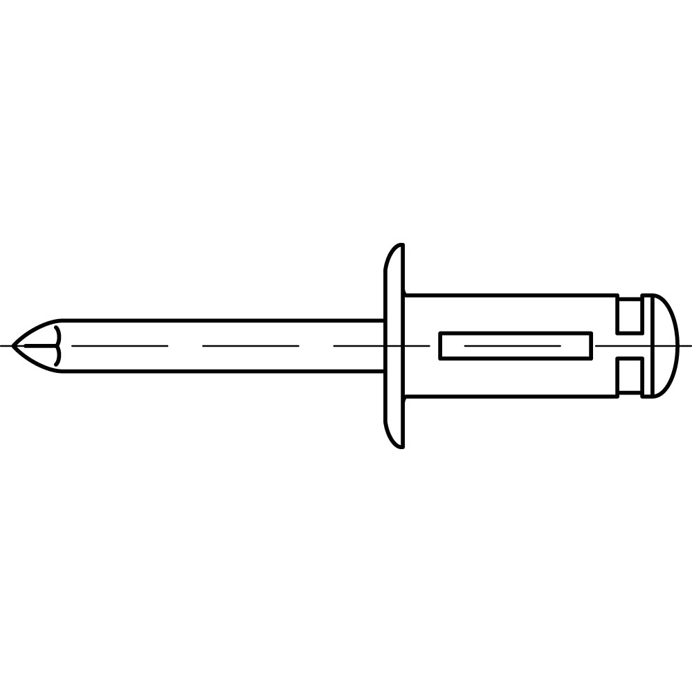 Presslaschen-Blindnieten ALU, ALUMINIUM UNVEREDELT, Durchmesser: 4,8mm, Länge: 22,2mm