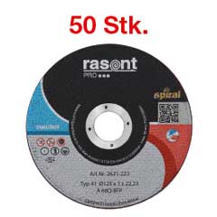 50 Stk.Trennscheiben RASANT PRO 125x1mm A60R-BFXA Stahl/Inox,extra dünn