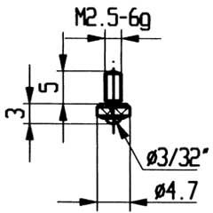 Messeinsatz Modell 14 für alle Messuhren mit Innengewinde M2,5