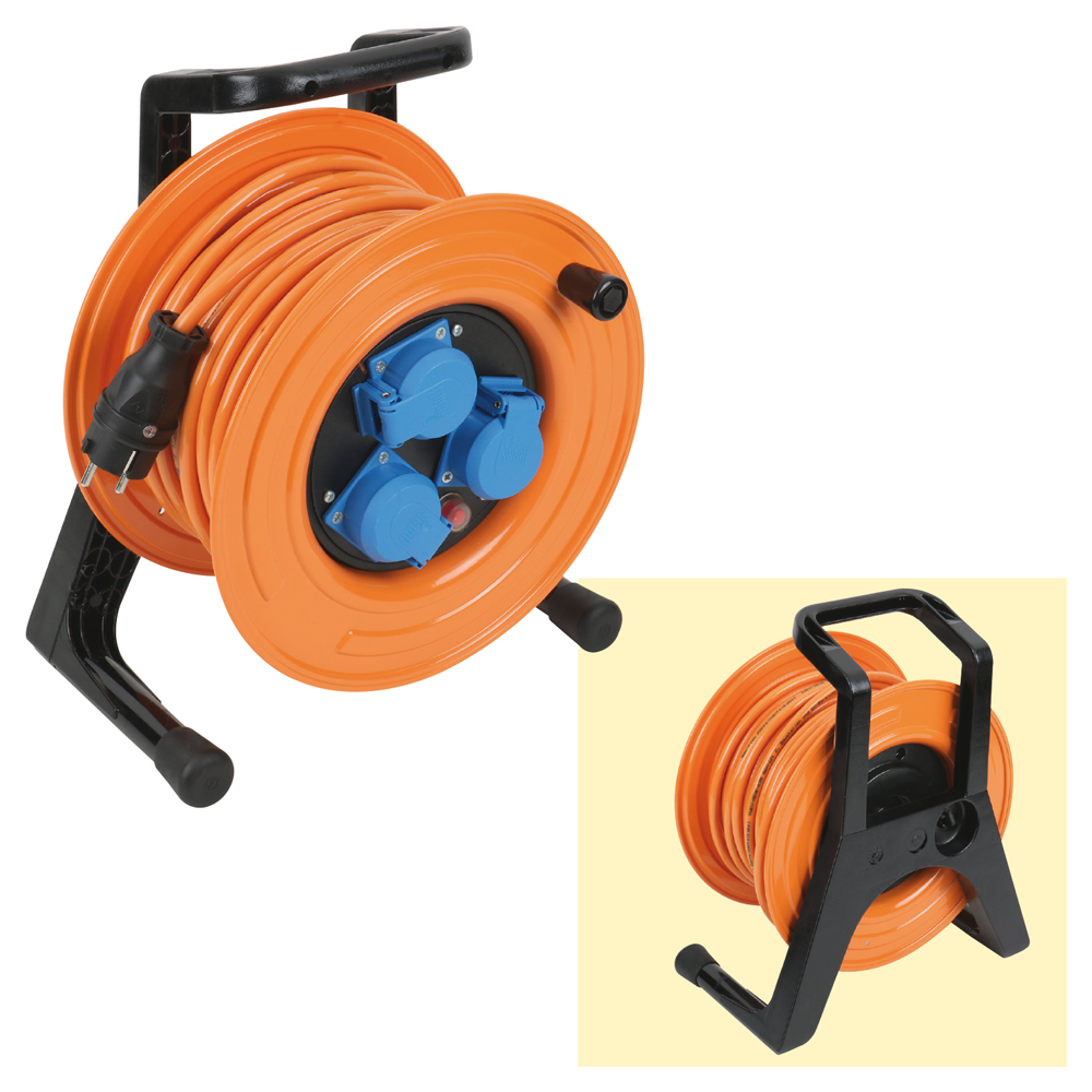 Kabeltrommel 230V/16A 3x1,5mm² Bauflex K35,3x230V,IP44,Stahlblech