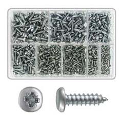Selbstschneidschrauben-Satz 800-teilig Pozidrive-Flachkopf,2,9-5,4mm