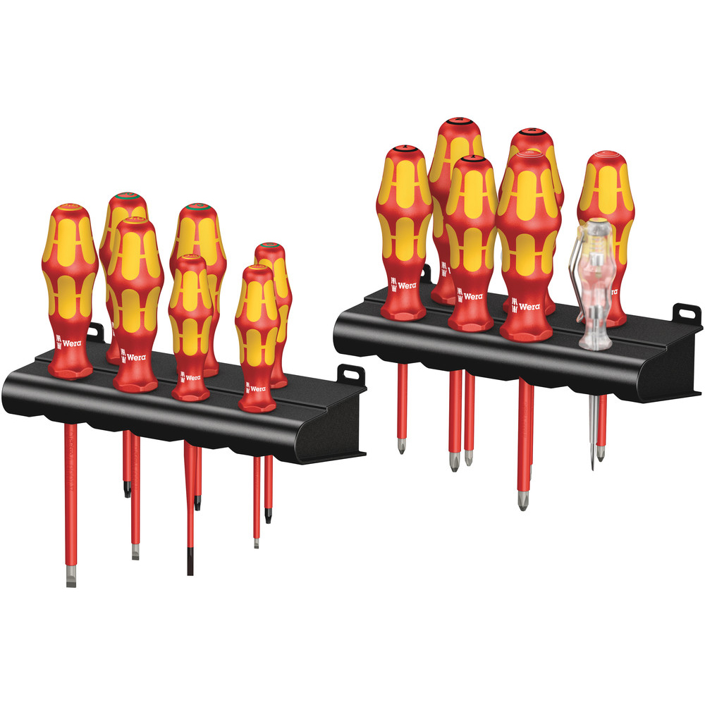Schraubendrehersatz WERA VDE 14tlg Lasertip-Klinge,Spannungsprüfer,2 Racks