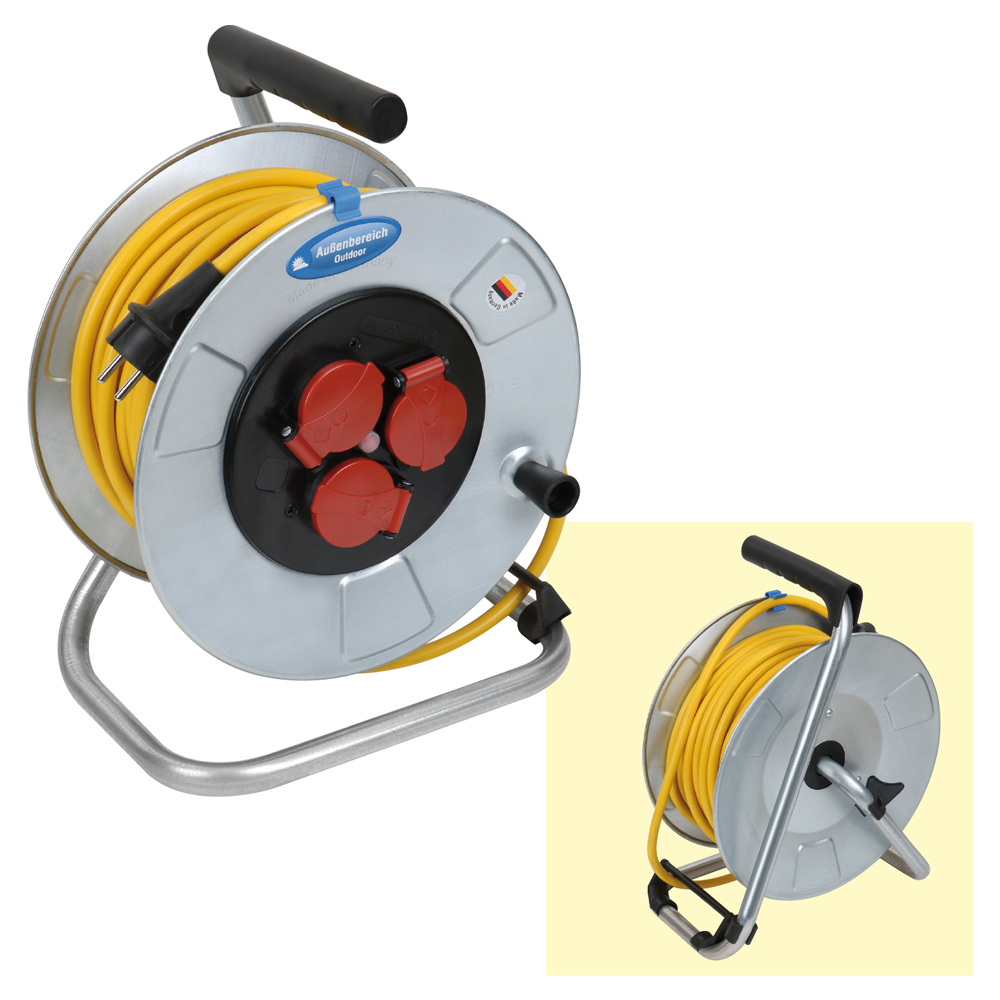 Kabeltrommel 230V/16A  3x1,5mm² AT-N07V3V3-F,3x230V,IP44,Blech