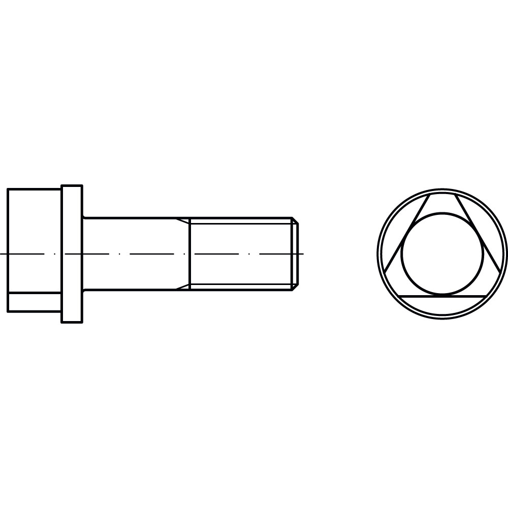 Dreikantschr. DIN 22424 FKL. 8.8 blank, unveredelt, Gewindenenndurchmesser: 8mm, Schraubenlänge: 25mm