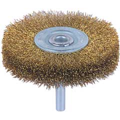 Rundbürste Messing, 0,20mm Messingdraht gewellt,mit 6mm Schaft