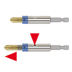Maschinenbithalter 1/4" 65mm 12mm Ø Magnet+Quick Bit-Auswurf