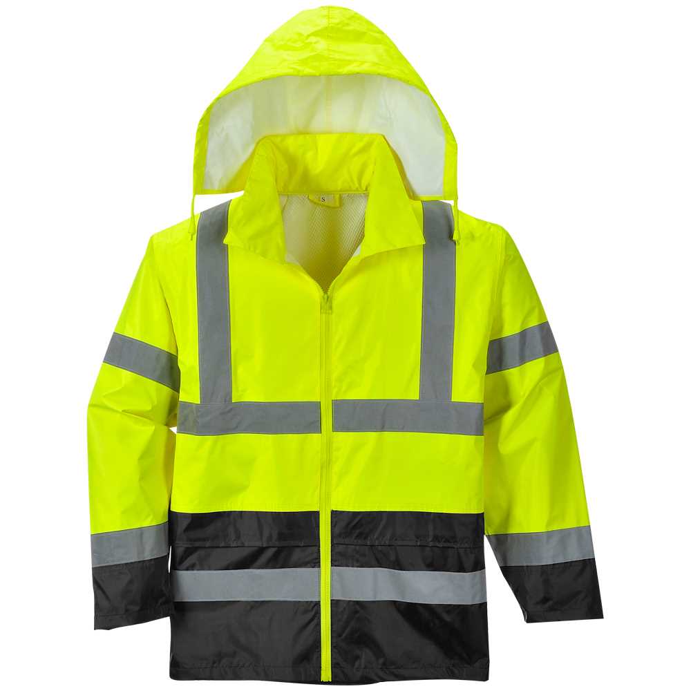 Regenjacke Warnschutz 2-färbig, EN 20471Kl.3,EN 343 3.1, Größe: S, Farbe: gelb/schwarz