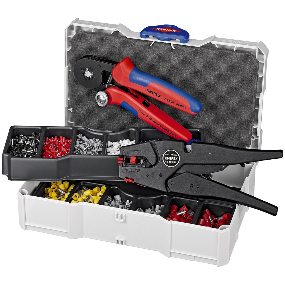 Crimp-Sortiment inkl. Zange 97 53 04,Ab- isolierzange 12 40 200 für Aderendhülsen