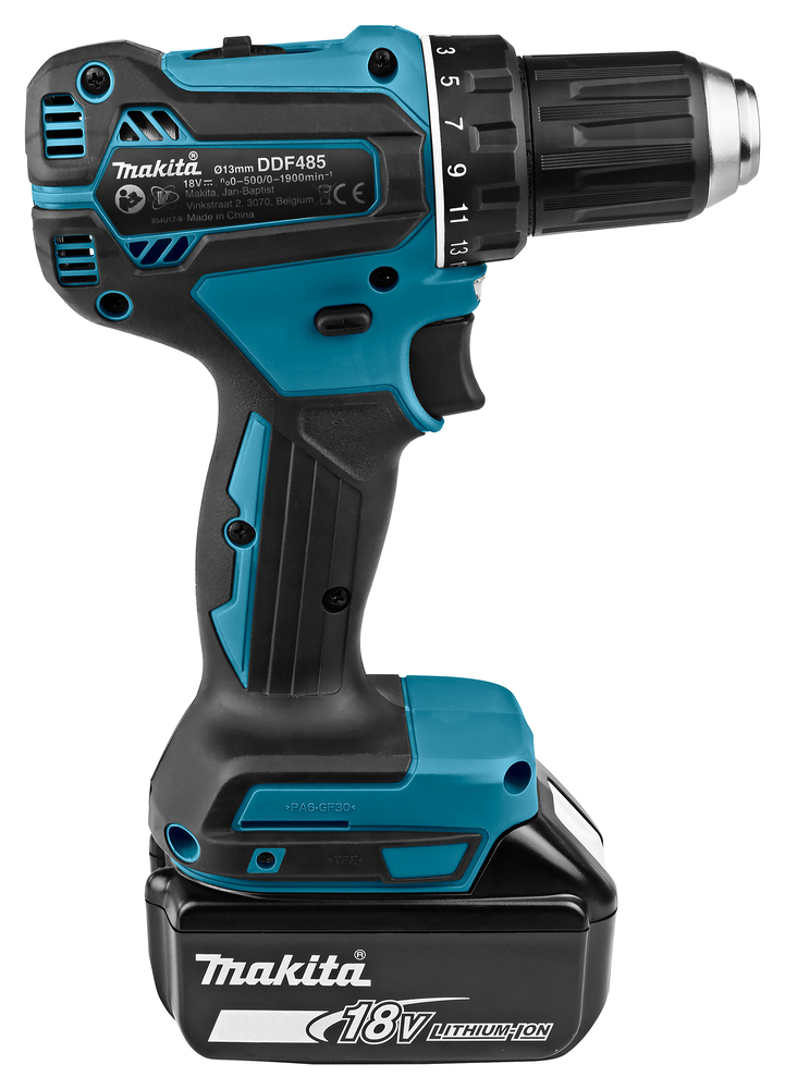 Akku-Bohrschrauber DDF485RTJ 18V/5Ah 13mm,0-1900Umin, 2Akkus, Ladeger.,Koffer