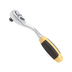 Feinstzahn-Knarre 1/4" gekröpft,145mm lang,2-Zonen-Softgriff