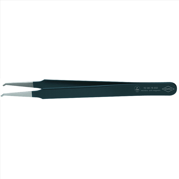 Präzisions-Pinzette 118 mm,ESD,kurz 45° Backen gewinkelt