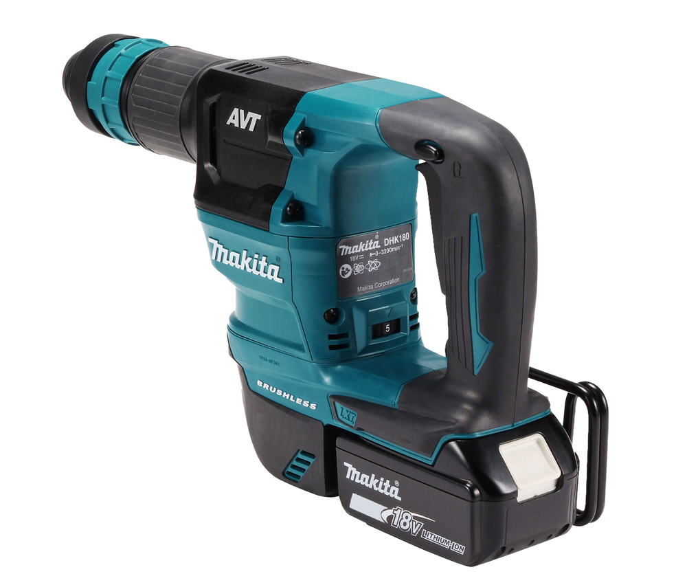 Akku-Meißelhammer MAKITA DHK180RTJ 18V 3,1J,2xAkku 5Ah,Ladegerät und Koffer