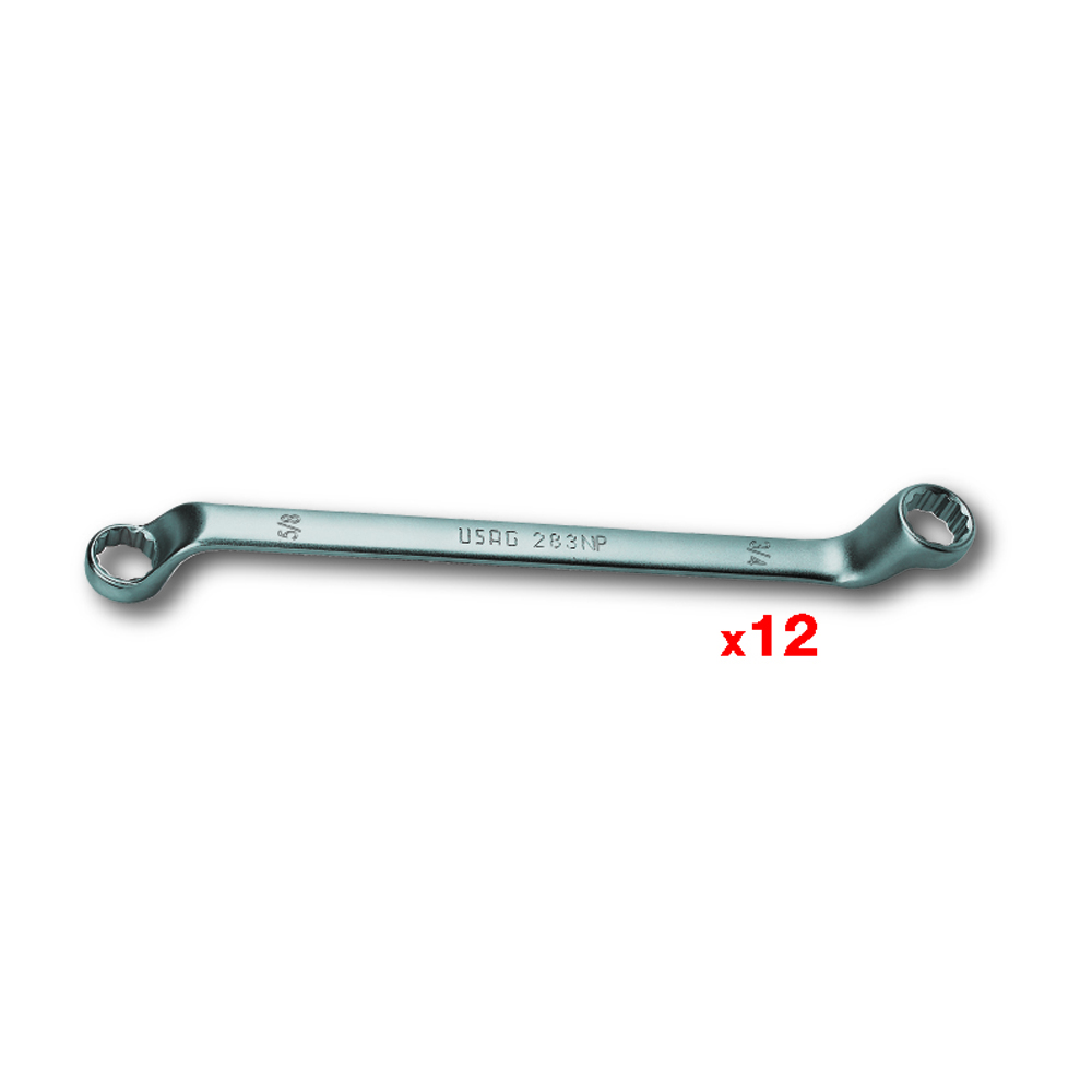 12-K-Doppel-Ringschlüssel-Satz 6x7-21x23 9-teilig,U283,DIN838,gekröpft,verchromt