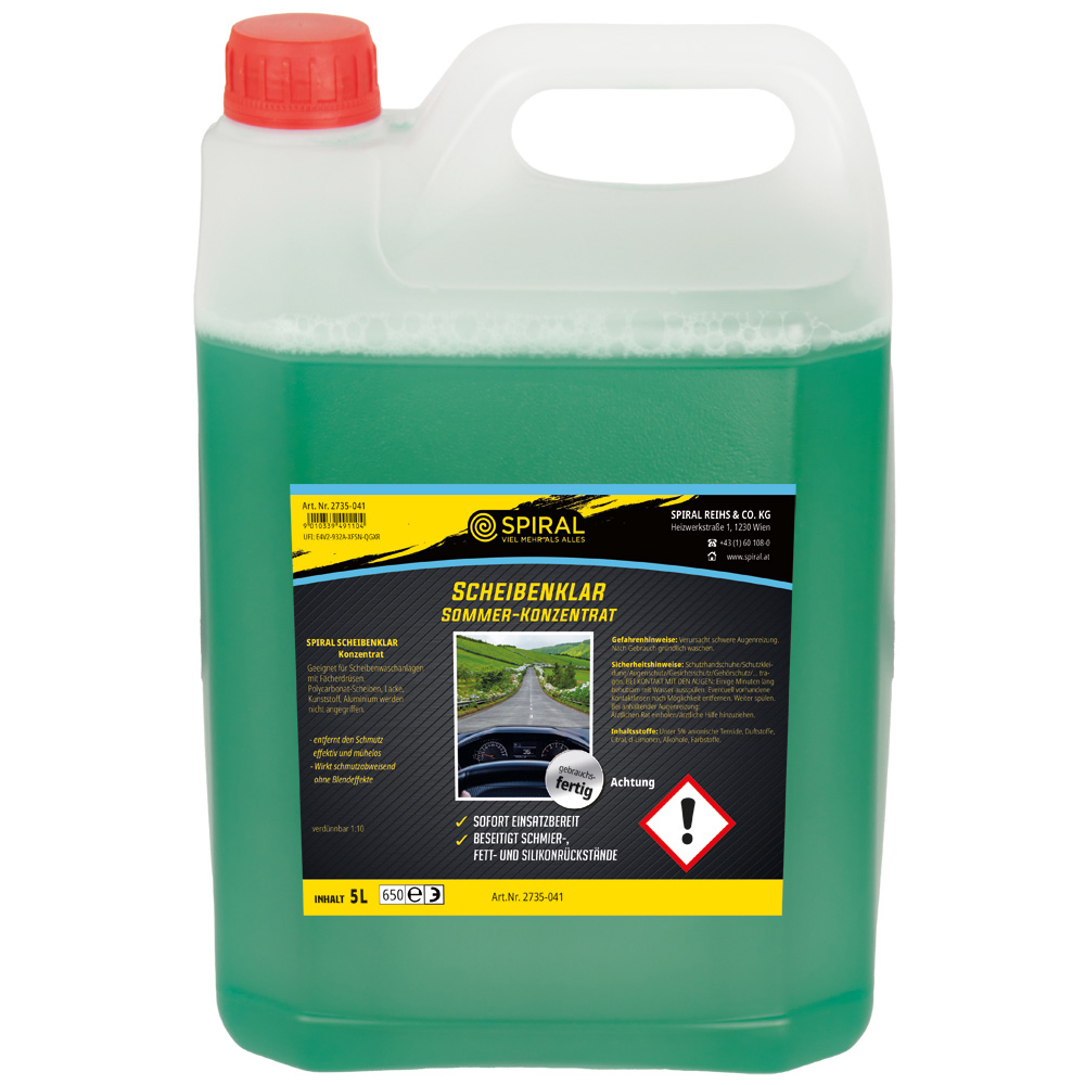 Sommerscheibenreiniger Fertiggemisch 5 Liter Kanister