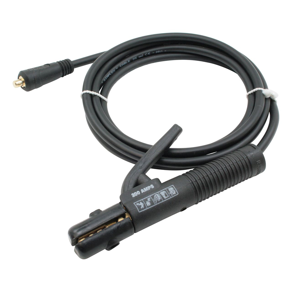 Schweißkabel 5m 25mm²,Neopren, mit Elektrodenhalter 200A, Dorn : 9