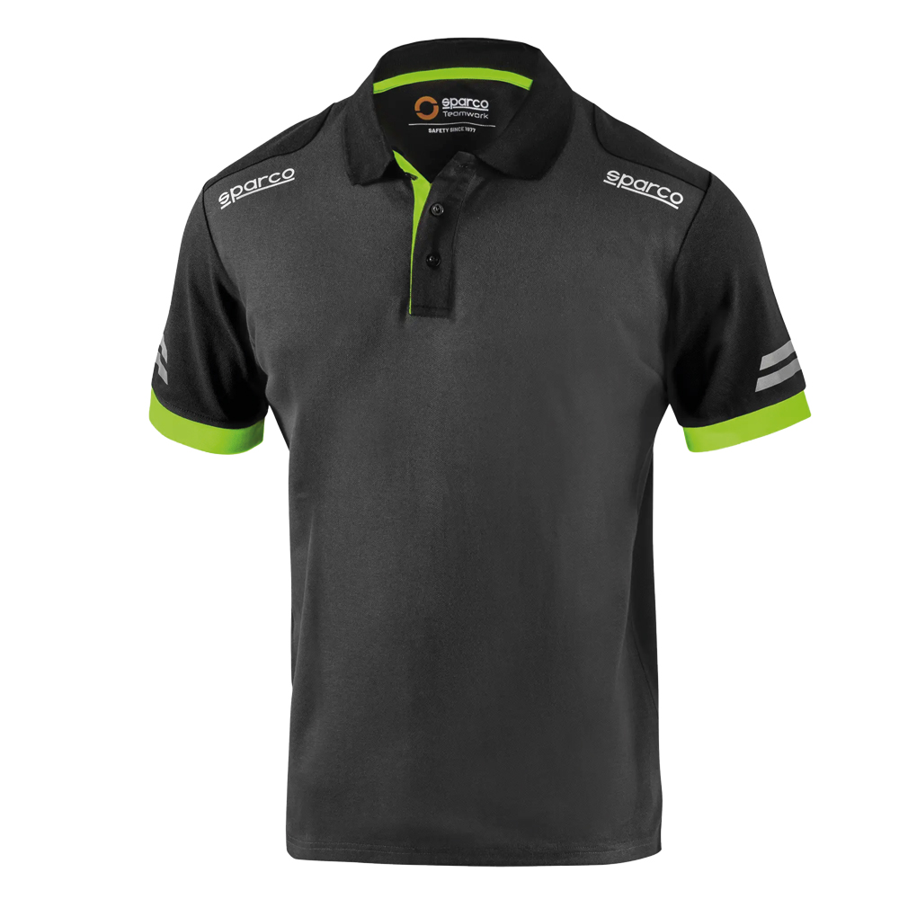 SPARCO Poloshirt, Größe: XL, Farbe: grau/neongrün