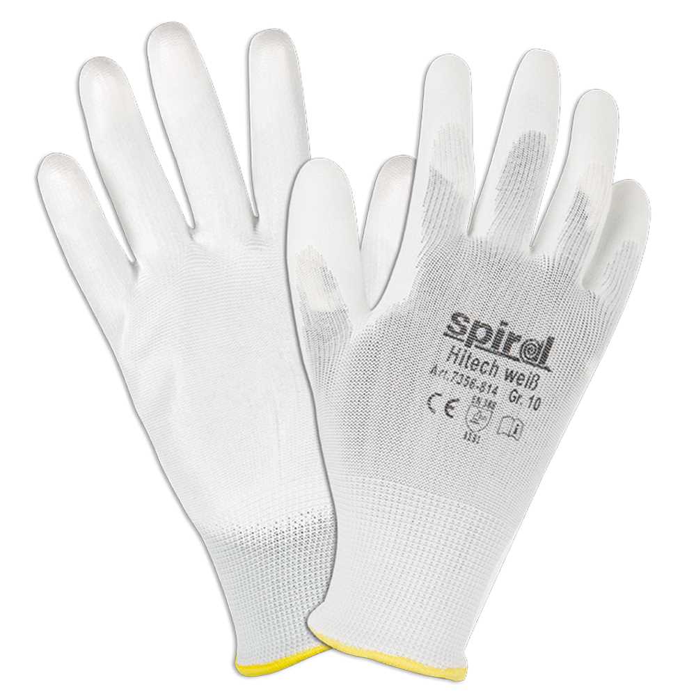 Montagehandschuh spiral HITECH weiß