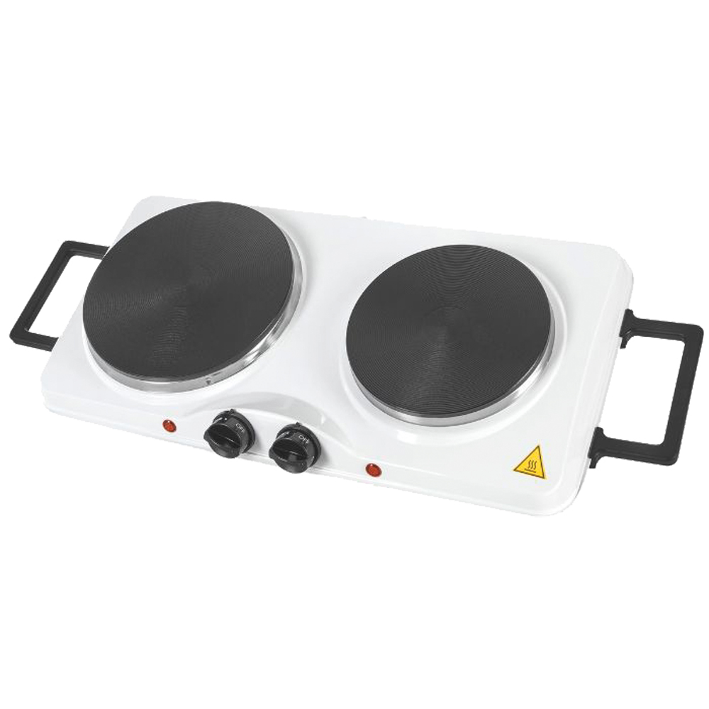 Doppelkochplatte weiß,230V,2500W zwei Kochfelder Ø18,5cm und Ø15,5cm