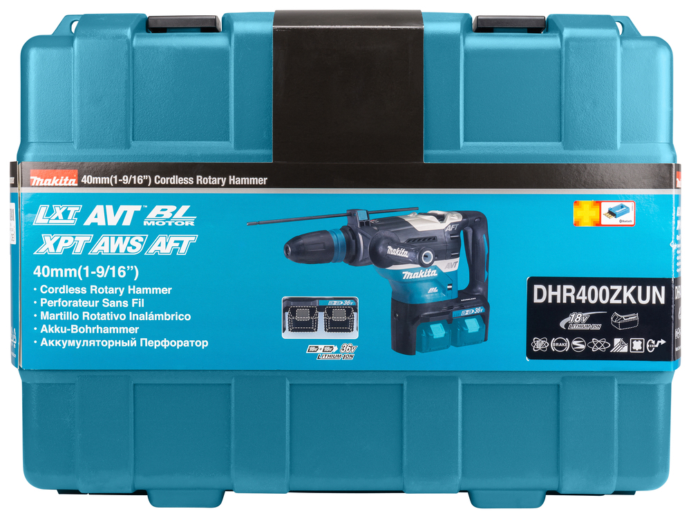 Akku-Bohrhammer MAKITA DHR400ZKUN,18V ohne Akku,Ladegerät,Koffer