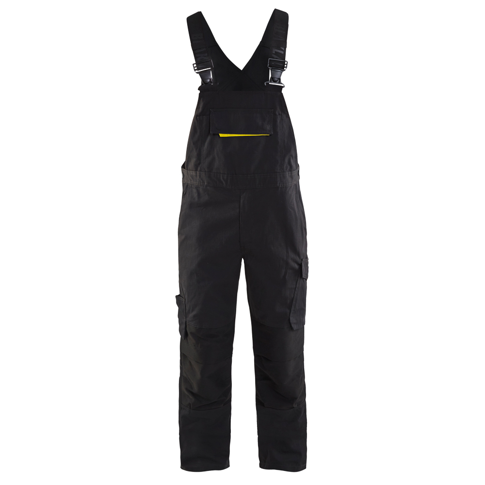 Service-Latzhose,, UNITE 2695,60% BW,40% PE,250 g/m², Farbe: schwarz/gelb, Größe: 98