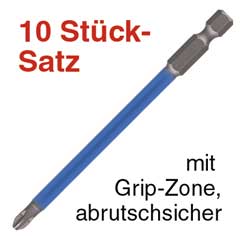 10 Stück TORO-GRIP Bits 100 1/4" Schrauben-Bits+Grip-KrallTorsions-Z