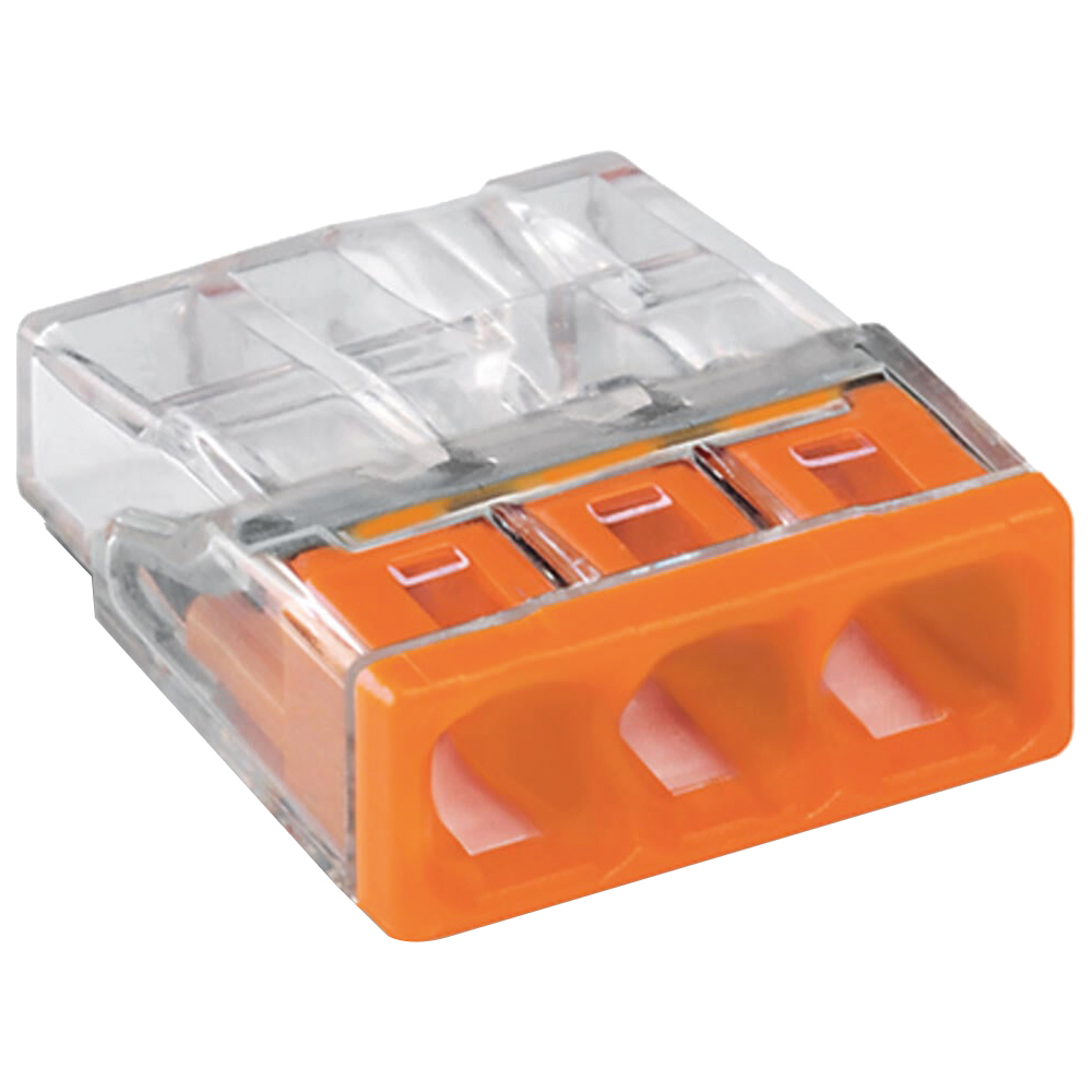 3-Leiter Verbindungsklemme, 0,5-2,5mm² Deckel orange, 100 Stk. Pkg.