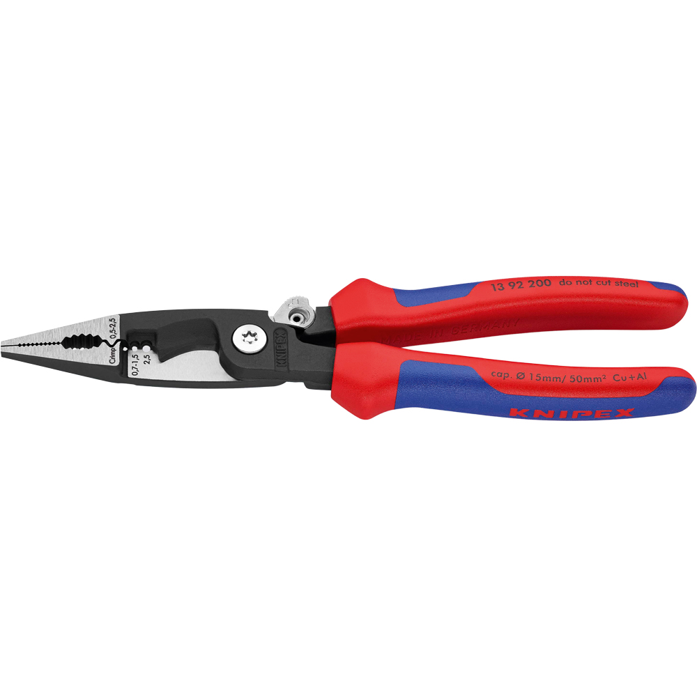 KNIPEX Elektro-Install.zange, MK-Hülle Öffnungsfd.,schwarz atramentiert,poliert