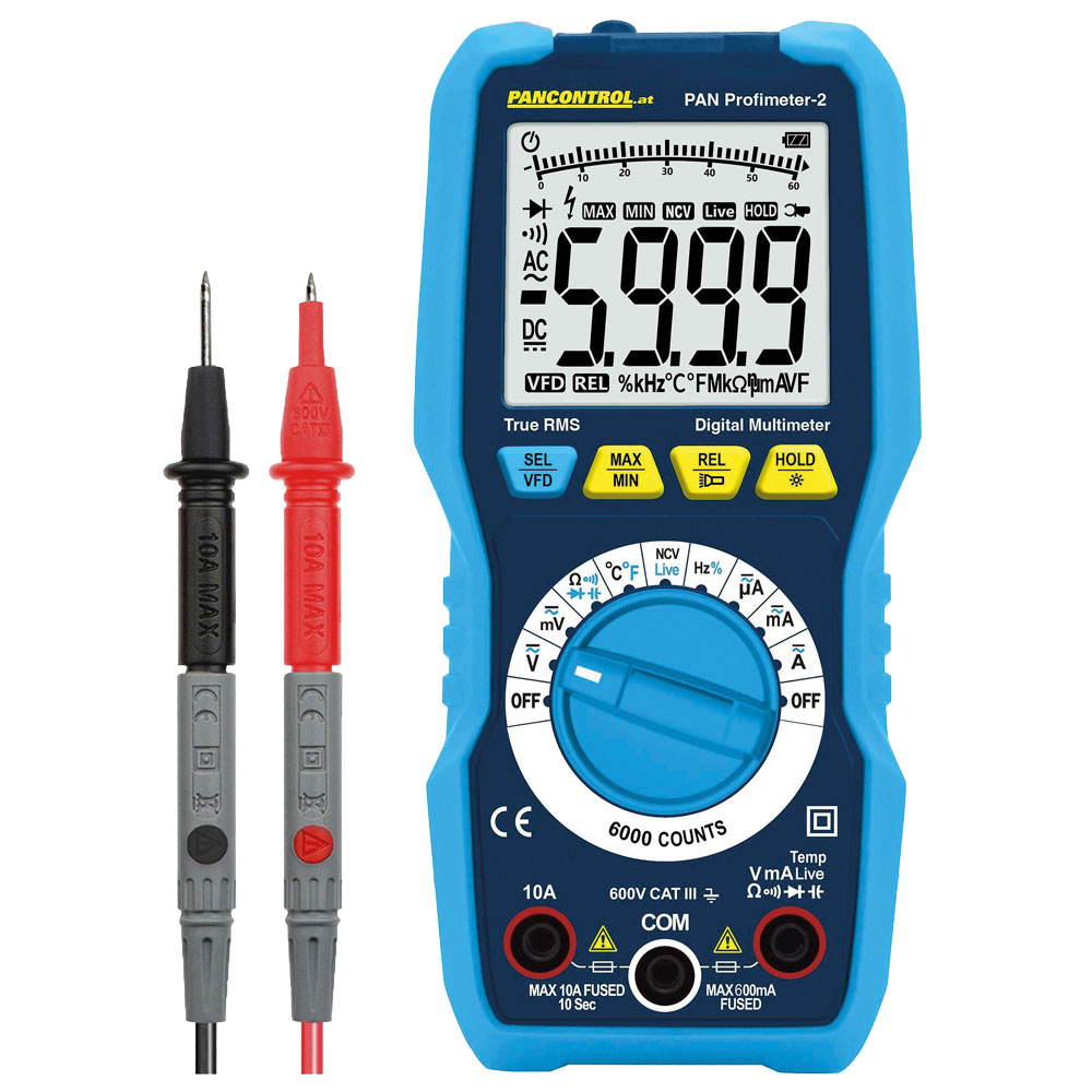 PAN Profimeter-2 Digitalmultimeter RMS 600V,mit Kapazitäts-u.Frequenzmessung