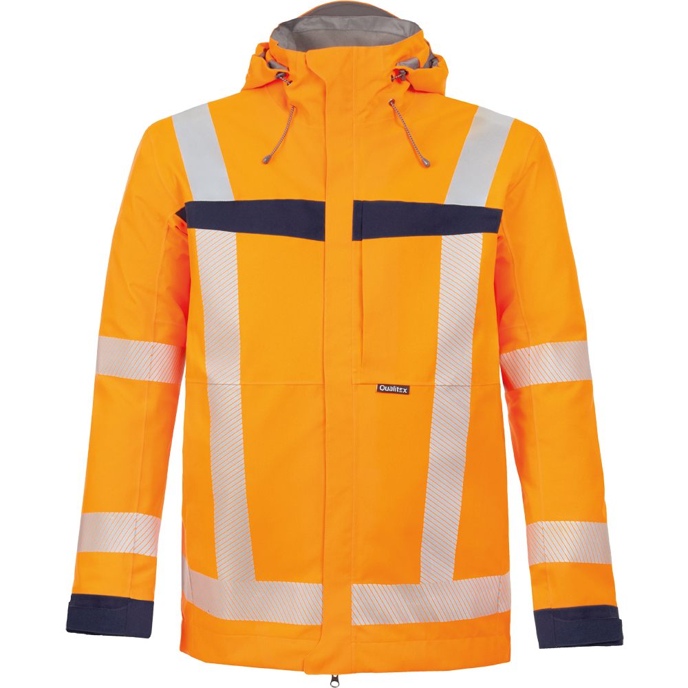 ALLROUND WS Hardshelljacke UV 40+, warnorange/marineblau, Größe: 3XL