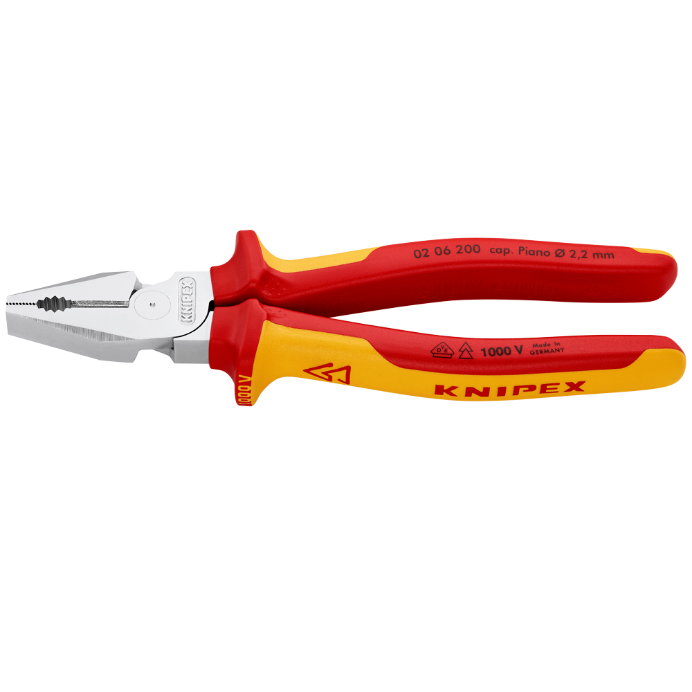Kraft-Exzenterkombizange EN60900 geprüfte PVC-Hüllen,verchromt