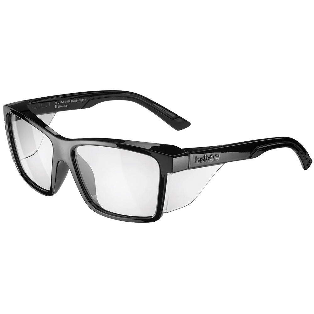 Bügelschutzbrille STKS, Rahmen schwarz EN 16321, Scheibe: PC klar UL1,2 CT 1 KN CE, Rahmen: schwarz