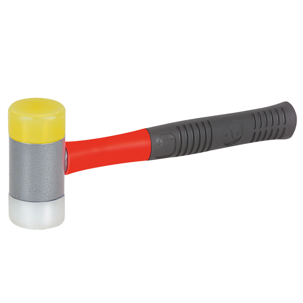 AntiPrell Hammer 50mm gelb+weiss rückprallfrei,mit Stiel und Einsätzen